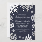 Navy Blue Snowflakes Winterabend Probe Einladung (Vorderseite)