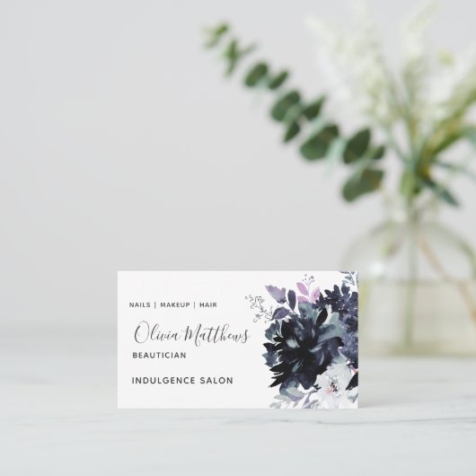 Navy Blue Social Visitenkarte (Stehend Vorderseite)