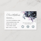 Navy Blue Social Visitenkarte (Rückseite)