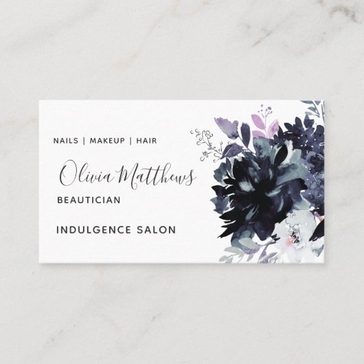 Navy Blue Social Visitenkarte (Vorderseite)