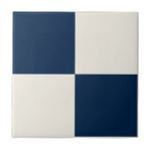 Navy Blue & Soft Beige Square Box Stilvolles Muste Fliese (Vorderseite)