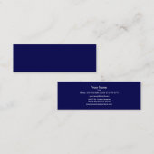 Navy Blue Solid Color Anpassen Mini Visitenkarte (Vorne/Hinten)