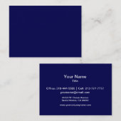 Navy Blue Solid Color Anpassen Visitenkarte (Vorne/Hinten)