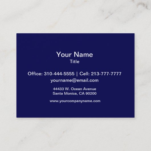 Navy Blue Solid Color Anpassen Visitenkarte (Rückseite)