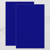 Navy Blue Solid Color Briefpapier (Vorne/Hinten)