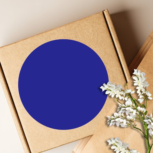 Navy Blue Solid Color | Classic | elegant Runder Aufkleber