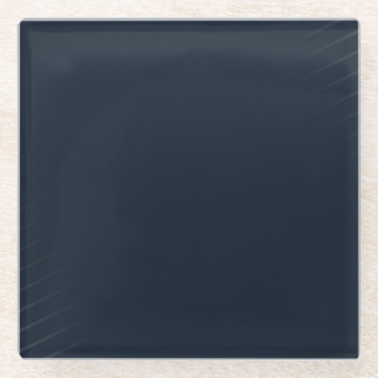 Navy Blue Solid Color Glasuntersetzer (Vorderseite)