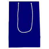 Navy Blue Solid Color Mittlere Geschenktüte (Rückseite)