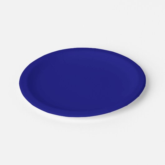 Navy Blue Solid Color Pappteller (Schrägansicht)