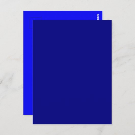 Navy Blue Solid Color Postkarte (Vorne/Hinten)