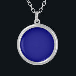 Navy Blue Solid Color Versilberte Kette<br><div class="desc">Navy Blue Solid Color</div>