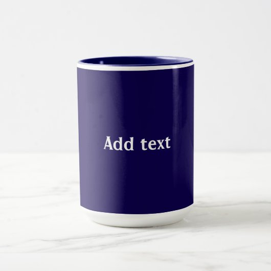 Navy blue solid color, white text, tasse (Zentrum)