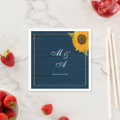 Navy Blue Sonnenblume Boho Rustic Wedgram Serviette (Beispiel)