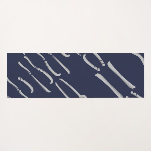Navy Blue Soothing Pattern Yoga Mat Yogamatte (Rückseite (Horizontal))