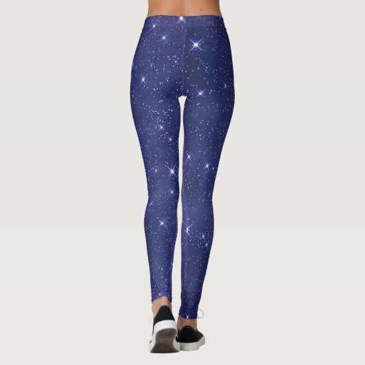 Navy Blue Sparkle Girly Glam Leggings (Rückseite)