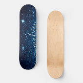 Navy Blue Sparkle Glitzer Personalisiert Skateboard (Vorderseite)