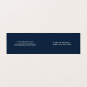Navy Blue Special Einzigartige moderne Führungskra Visitenkarten (Außenseite Aufgefaltet)