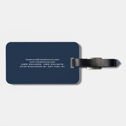 Navy Blue Special Einzigartiger moderner Berater Gepäckanhänger (Rückseite horizontal)