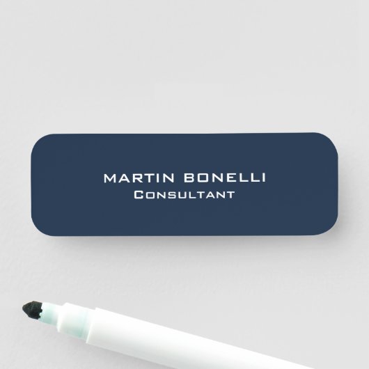 Navy Blue Special Einzigartiger moderner Berater Namensschild (Beispiel)