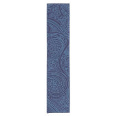 Navy Blue Spiral Muster Kurzer Tischläufer (Vorderseite)