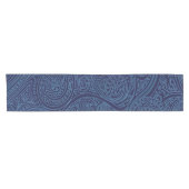 Navy Blue Spiral Muster Kurzer Tischläufer (Horizontal)