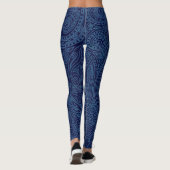 Navy Blue Spiral Muster Leggings (Rückseite)