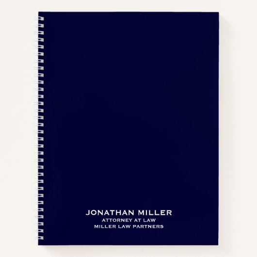 Navy Blue Spiral Notebook für Anwaltskanzleien Notizblock (Vorderseite)