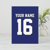 Navy Blue Sports Jersey Team Jersey Einladung (Stehend Vorderseite)