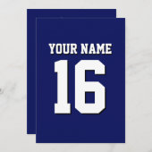 Navy Blue Sports Jersey Team Jersey Einladung (Vorne/Hinten)