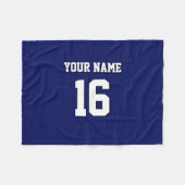 Navy Blue Sports Jersey Team Jersey Fleecedecke (Vorderseite (Horizontal))