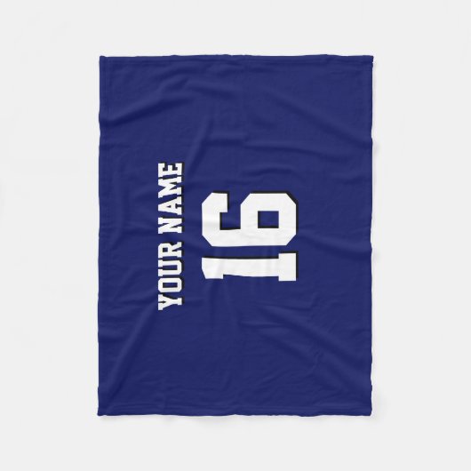 Navy Blue Sports Jersey Team Jersey Fleecedecke (Vorderseite)