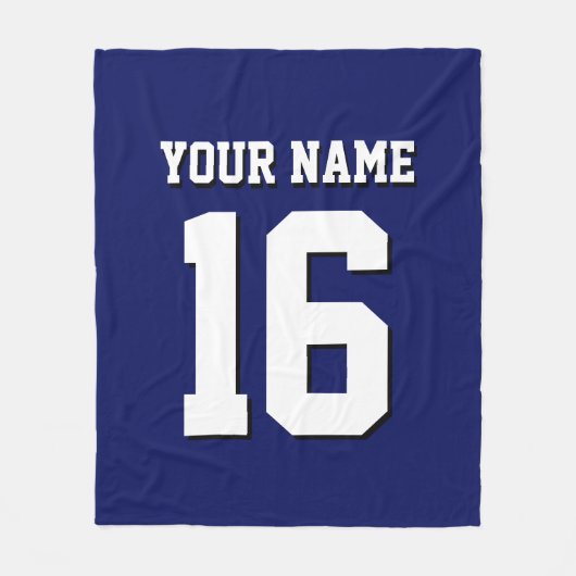 Navy Blue Sports Jersey Team Jersey Fleecedecke (Vorderseite)