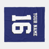 Navy Blue Sports Jersey Team Jersey Fleecedecke (Vorderseite (Horizontal))