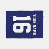 Navy Blue Sports Jersey Team Jersey Fleecedecke (Vorderseite (Horizontal))