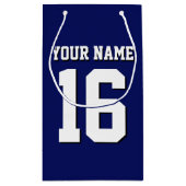 Navy Blue Sports Jersey Team Jersey Kleine Geschenktüte (Rückseite)