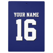 Navy Blue Sports Jersey Team Jersey Klemmbrett (Rückseite)