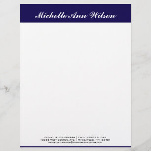 Navy Blue Square Custom & Beruflich Lethead Briefbogen