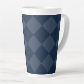 Navy Blue Square Diamonds Pattern Milchtasse (Rechte Ecke)
