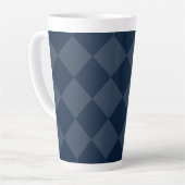 Navy Blue Square Diamonds Pattern Milchtasse (Linke Ecke)