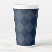 Navy Blue Square Diamonds Pattern Milchtasse (Vorderseite)