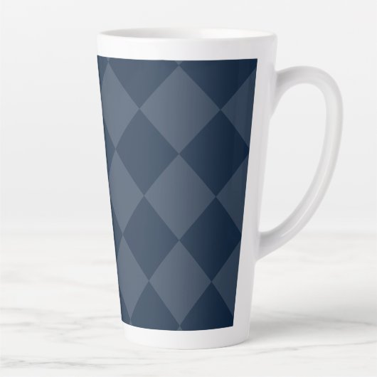 Navy Blue Square Diamonds Pattern Milchtasse (Rechts)