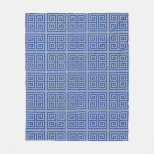 Navy Blue Square Labyrinth Klassisches griechische Fleecedecke