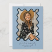 Navy Blue Squigggg Foto Frame Abschluss Ankündigung (Vorderseite)