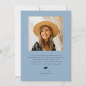 Navy Blue Squigggg Foto Frame Abschluss Ankündigung (Rückseite)