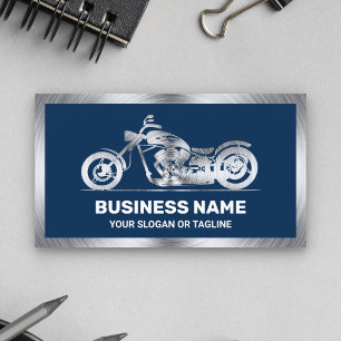 Navy Blue Stahl Motorrad Motorrad Mechaniker Visitenkarte