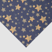 Navy Blue Star Muster Vintag Elegante Weihnachten Seidenpapier (Detail)