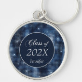 Navy Blue Star Shimmer Class Abschluss Schlüsselan Schlüsselanhänger (Vorne)