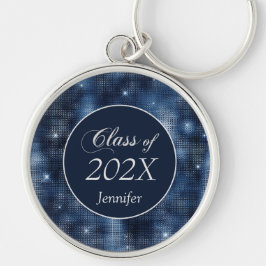 Navy Blue Star Shimmer Class Abschluss Schlüsselan Schlüsselanhänger