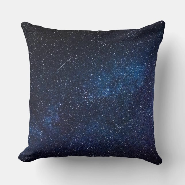 Navy Blue Starry Night Sky Galaxy Fotografie Kissen (Vorderseite)