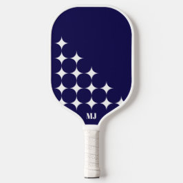 Navy Blue Stars Initials Moderner Stil Pickleball Schläger